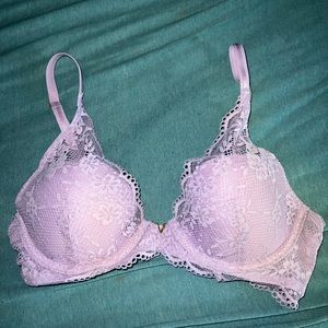 Victoria’s Secret Lace Half Pad Plunge Purple Bra